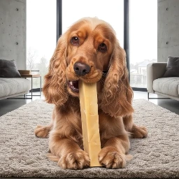 chien mastiquant un cheese bone madnimals