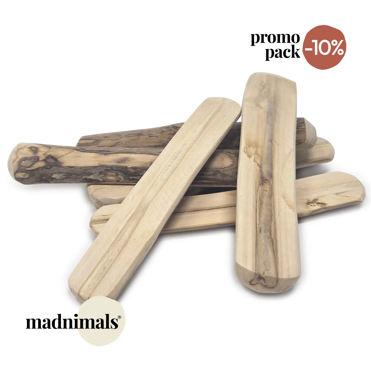 Madnimals - tranche de bois de Café - S - Lot de 6
